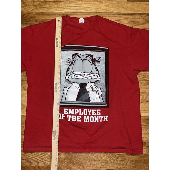 Vtg Adult Large Jerzees Garfield Employee Of The Month Graphic T Shirt Red - Picture 4 of 8